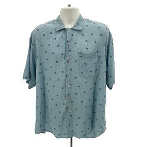 Vintage Reunion Menswear Retro Blue Button Shirt Mens XL 1990s